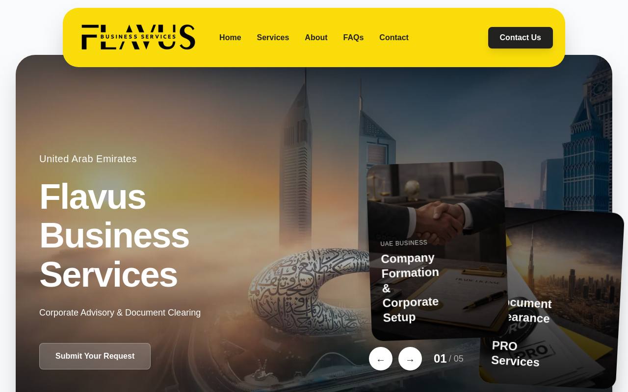 Сайт Flavus Business Services